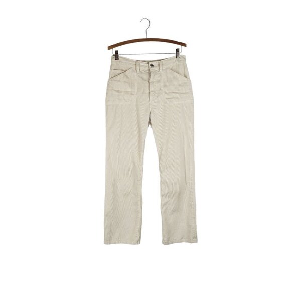 Re/Done 70s Loose Flare Pants Ivory Corduroy Redone Originals Womens 27 - Picture 1 of 10